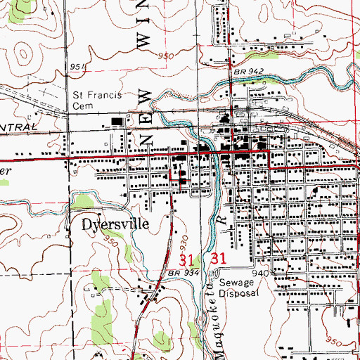 Topographic Map of Saint Francis Xavier School, IA