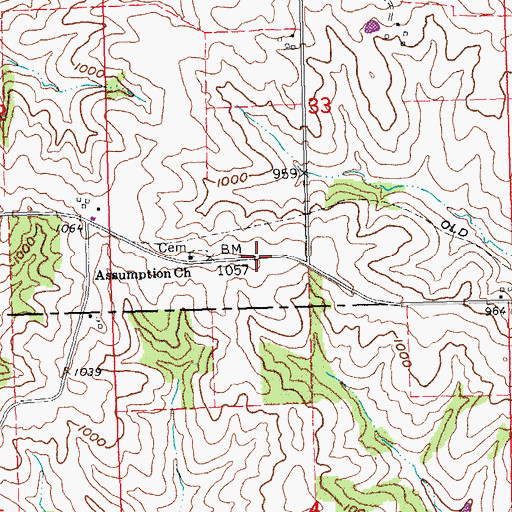 Topographic Map of Emna (historical), IA