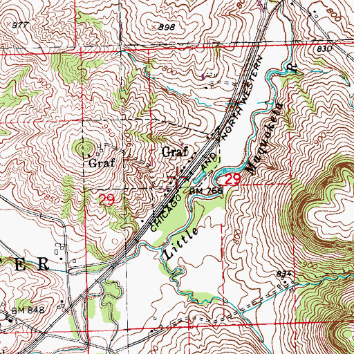 Topographic Map of Graf (historical), IA