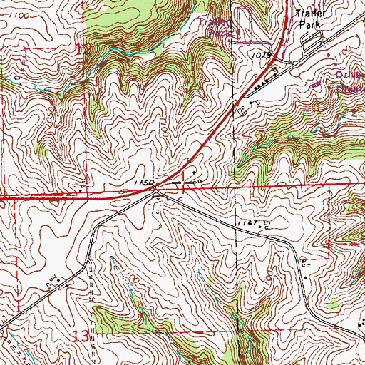 Topographic Map of McCants Post Office (historical), IA