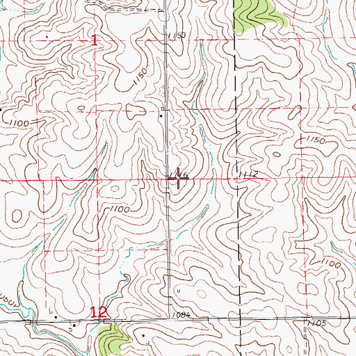 Topographic Map of Oakland Post Office (historical), IA
