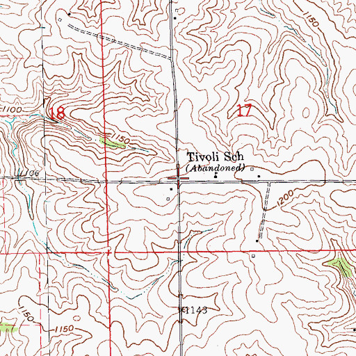 Topographic Map of Tivoli Post Office (historical), IA