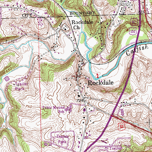 Topographic Map of Rockdale Post Office (historical), IA