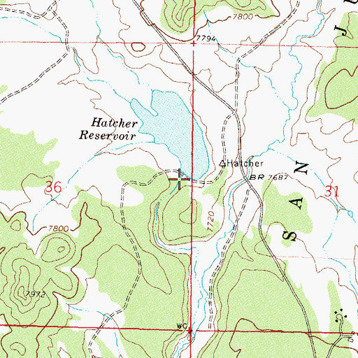 Topographic Map of Hatcher Dam, CO