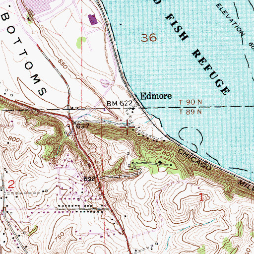 Topographic Map of Edmore (historical), IA