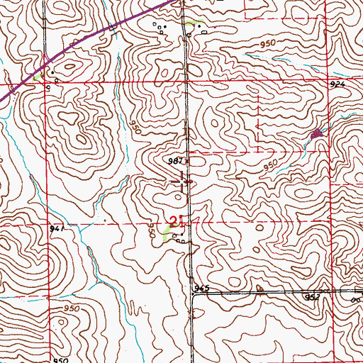 Topographic Map of Donelan POst Office (historical), IA