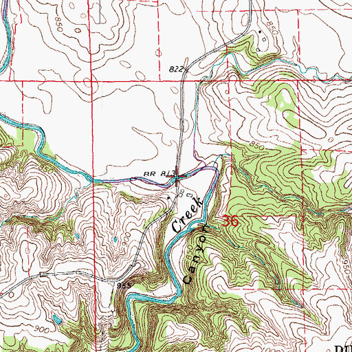 Topographic Map of White Water Creek Bridge, IA