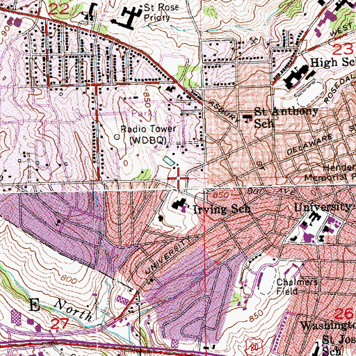 Topographic Map of Cherry Hill Cemetery, IA