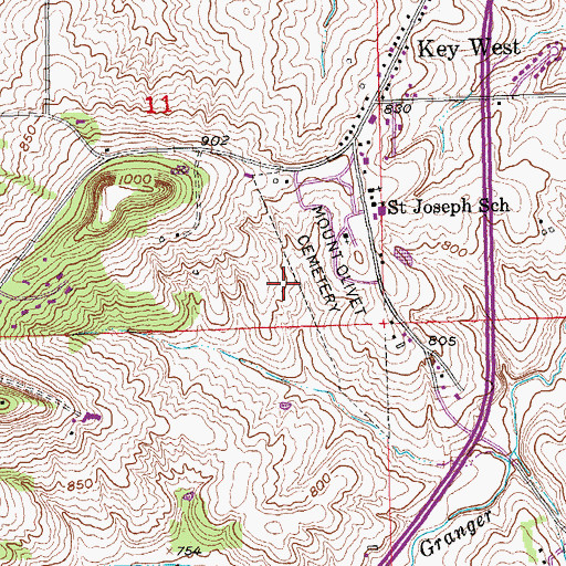 Topographic Map of Presentation Sisters Cemetery, IA