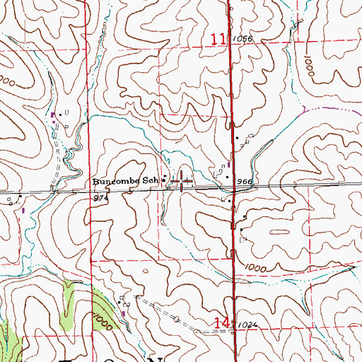 Topographic Map of Presley Presbyterian Cemetery, IA