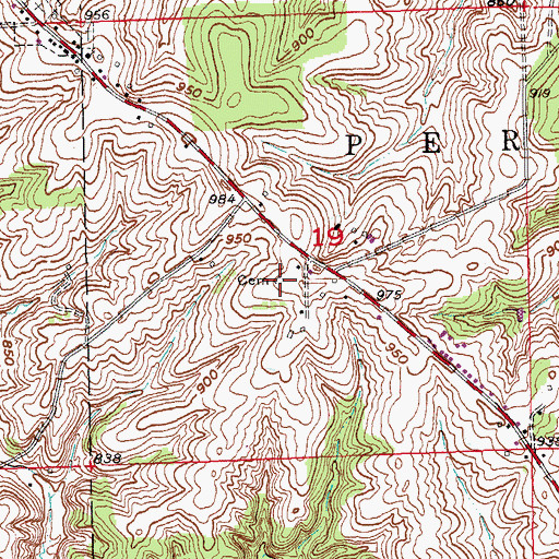 Topographic Map of Sherrill Presbyterian Cemetery, IA