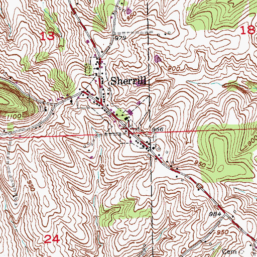 Topographic Map of Sherrill United Church of Christ Cemetery, IA