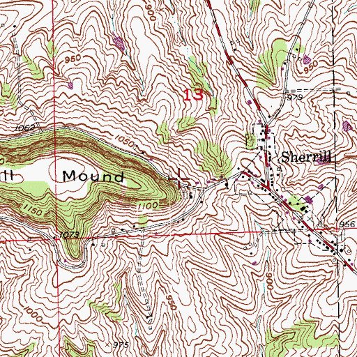 Topographic Map of International Order of Odd Fellows Cemetery, IA