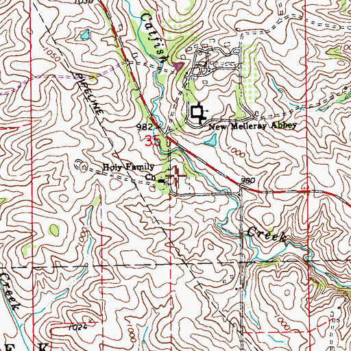 Topographic Map of Holy Family Catholic Cemetery, IA