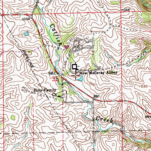 Topographic Map of New Melleray Abbey Cemetery, IA