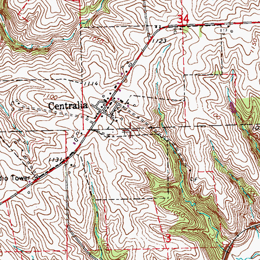 Topographic Map of Saint John the Baptist Catholic Cemetery, IA
