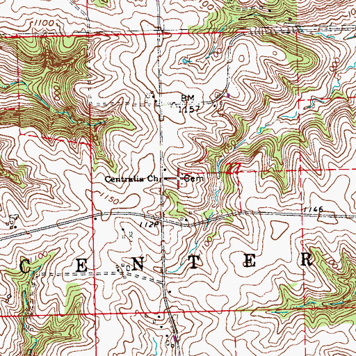 Topographic Map of Centralia Presbyterian Cemetery, IA