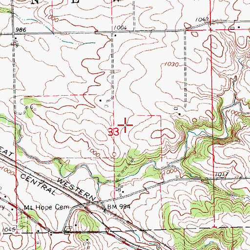Topographic Map of Saint Boniface Catholic Cemetery, IA