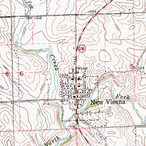 Topographic Map of Saint Boniface Cemetery, IA