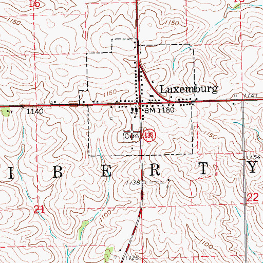 Topographic Map of Holy Trinity Cemetery, IA
