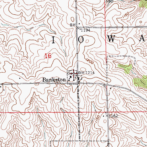 Topographic Map of Saint Clement Catholic Cemetery, IA