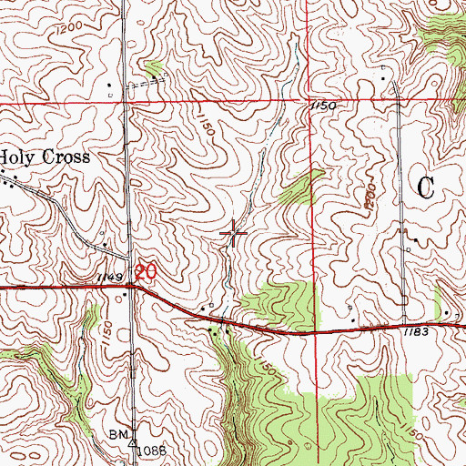 Topographic Map of Floyd Cemetery, IA