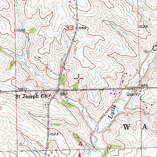 Topographic Map of Sisters of Charity Cemetery, IA