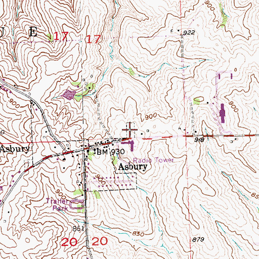 Topographic Map of Resurrection Cemetery, IA