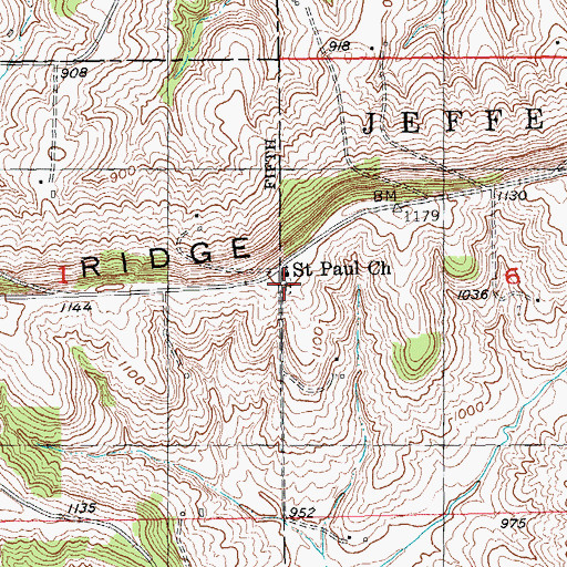 Topographic Map of Saint Paul Lutheran Cemetery, IA