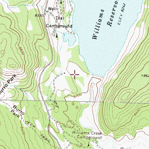 Topographic Map of Williams Reservoir, CO