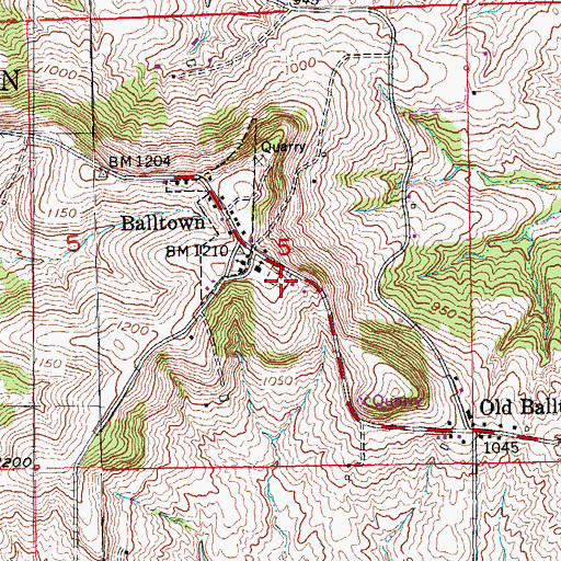 Topographic Map of Balltown Methodist Church, IA