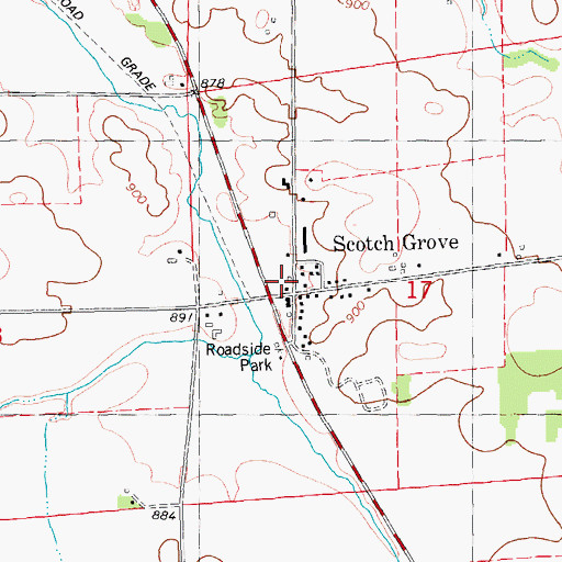 Topographic Map of Scotch Grove Post Office (historical), IA
