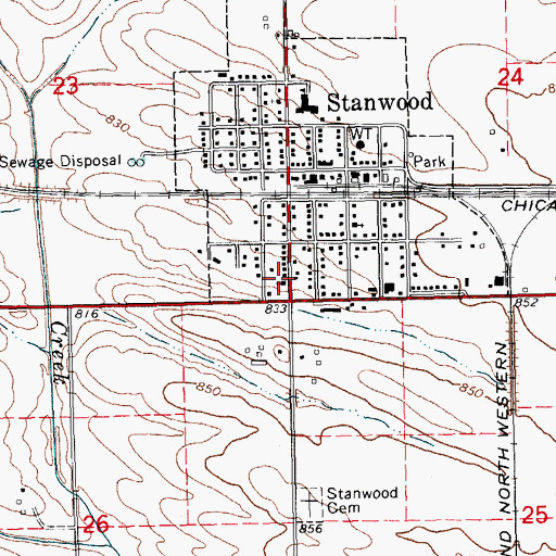 Topographic Map of Saint Paul Lutheran Church, IA