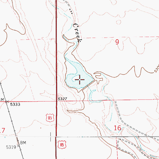 Topographic Map of Dover Dam, CO