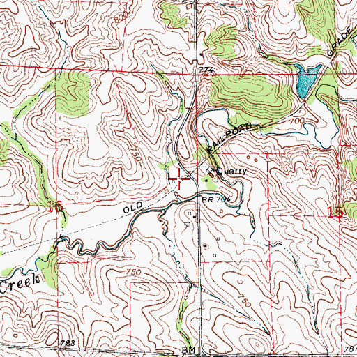 Topographic Map of Plato Post Office (historical), IA