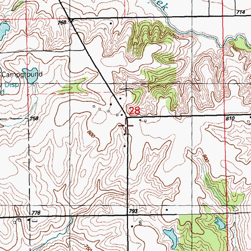 Topographic Map of Apollo Post Office (historical), IA