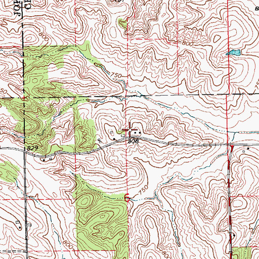 Topographic Map of Side Hill Post Office (historical), IA