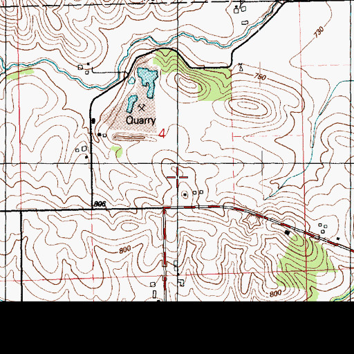 Topographic Map of Harwell Post Office (historical), IA