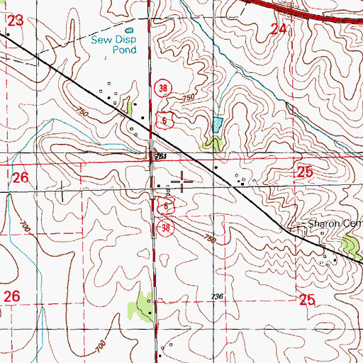 Topographic Map of Lactin Post Office (historical), IA