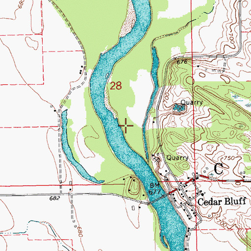 Topographic Map of Gower's Ferry Post Office (historical), IA