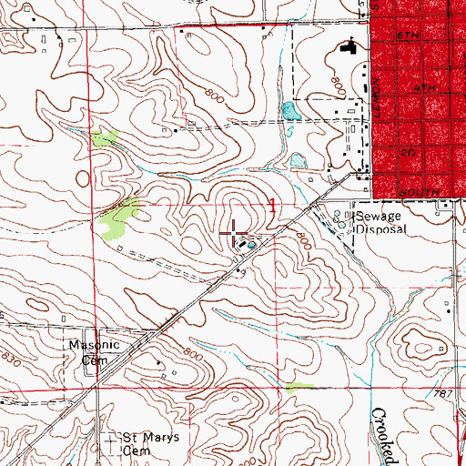Topographic Map of Tipton Golf and Country Club, IA
