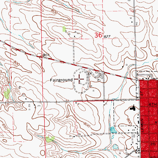 Topographic Map of Tipton Speedway, IA