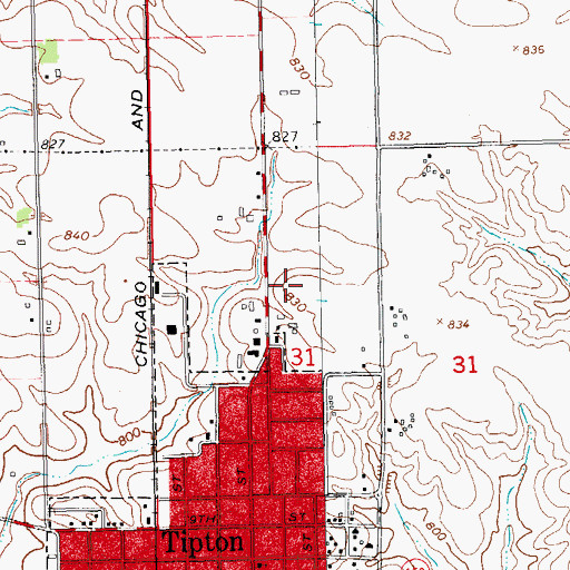 Topographic Map of Iowa Health Physicians Center, IA