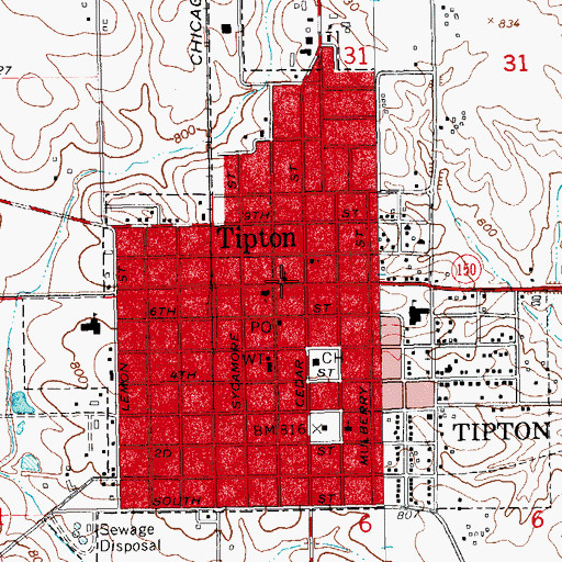 Topographic Map of Trinity Evangelical Lutheran Church, IA