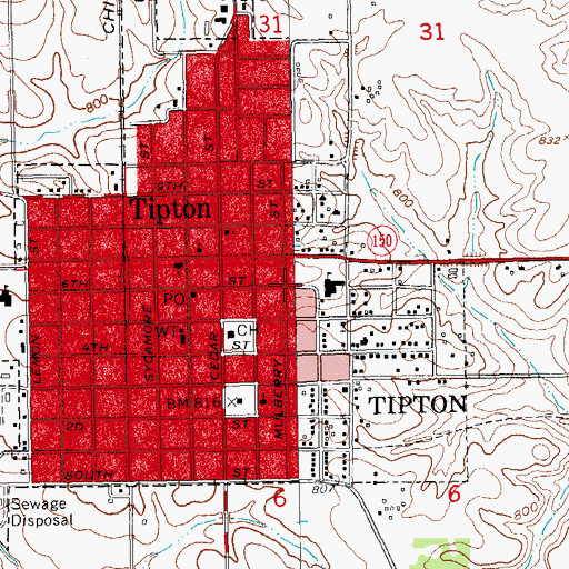 Topographic Map of First United Church of Christ, IA