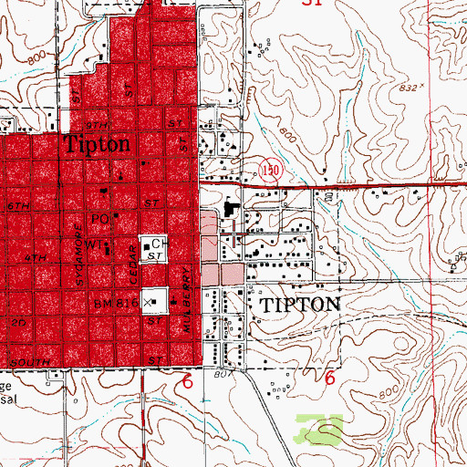 Topographic Map of Calvary Church, IA