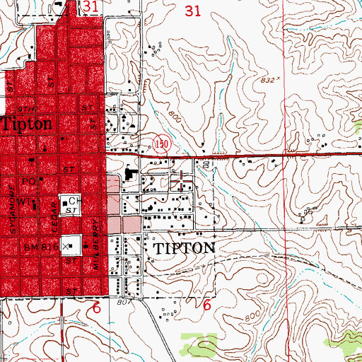 Topographic Map of Kingdom Hall of Jehovahs Witnesses, IA