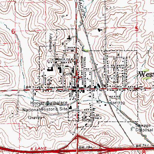 Topographic Map of United Methodist Church, IA