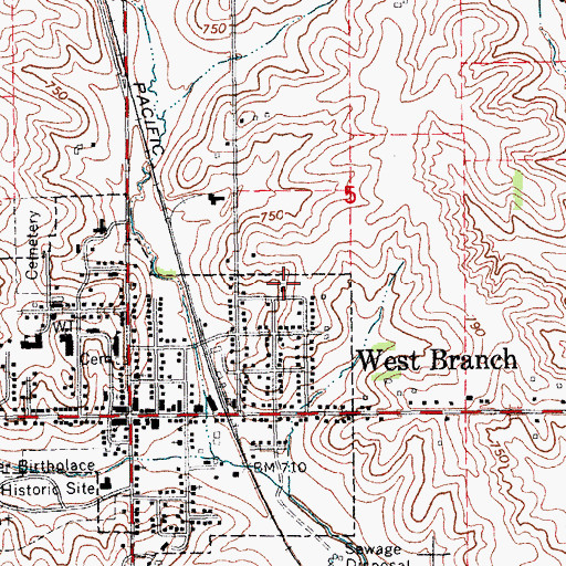 Topographic Map of Saint Bernadette Catholic Church, IA
