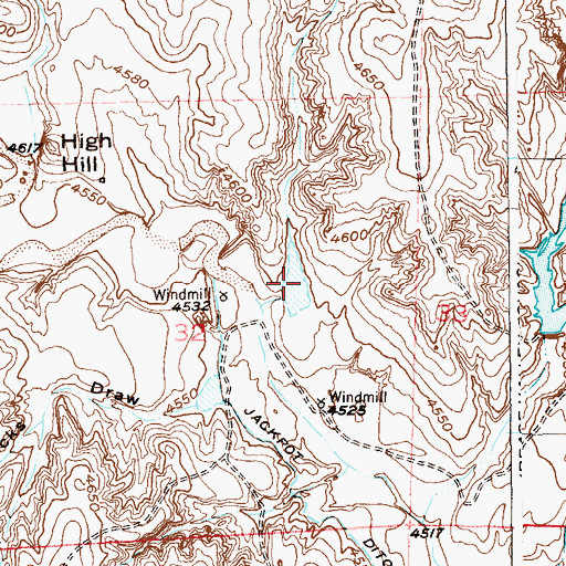 Topographic Map of Whittington Reservoir, CO